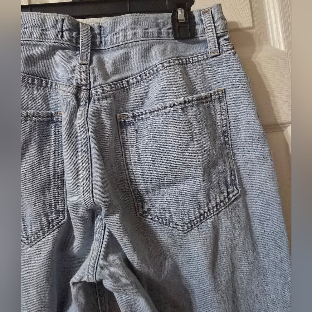 AGOLDE Riley High Rise Straight Crop, Button-Fly, Light Destructed Wash, EUC! - Picture 10 of 13